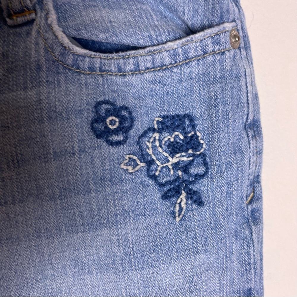 Vintage Y2K capris  Embroidered  size 5/6 boho gypsy cotton spandex blend floral - Picture 12 of 12